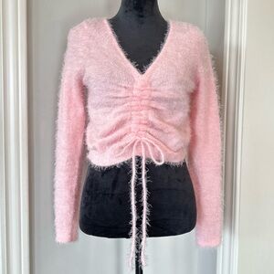 ✨NWT✨ Retired Style‼️ Society 212 Y2K Pink Fuzzy Cropped Sweater